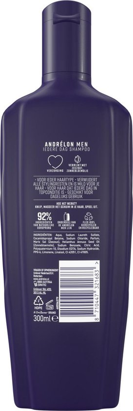 Shampoing Andrélon Men « Tous les jours » - 6 x 300 ml - Lot économique