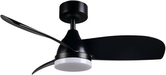 REALITY HELSINKI - Ventilateur - Noir mat - avec 1 x SMD 20 W - Télécommande - Variateur intégré - Couleur de lumière réglable en continu - Intensité réglable à l'aide d'un interrupteur - Non réglable à l'aide d'un variateur externe - Fonction mémoire - M