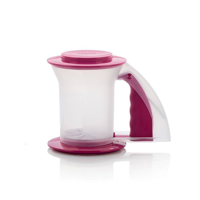 Tupperware Double passoire - Rose/Transparent - Ø 12 x 19 x 14 cm - Pour tamiser d'une seule main