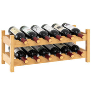 Casier à vin Coast en bambou - 2 étages - pour 12 bouteilles - naturel