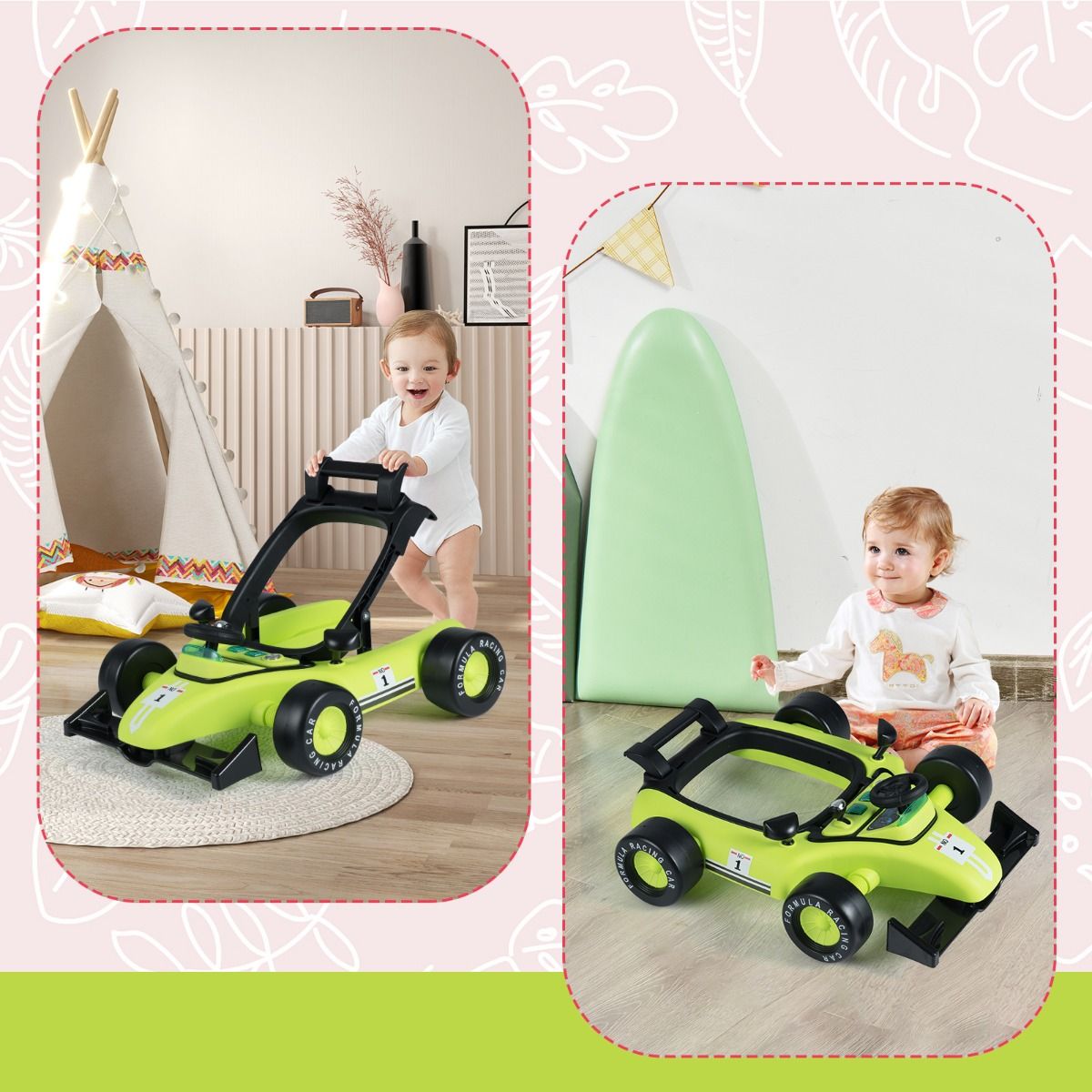 Poussette 4-en-1 Coast - hauteur et vitesse réglables - pliable - noire