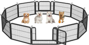 Yaheetech Enclos pour chiots à 2 portes - 12 panneaux de 80 x 60 cm - Pliable - Noir