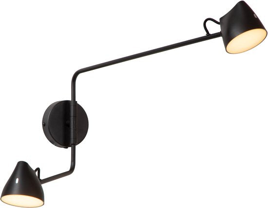 Lucide MILNE - Applique murale - LED à intensité variable - 2x8 W 2700 K - Noir