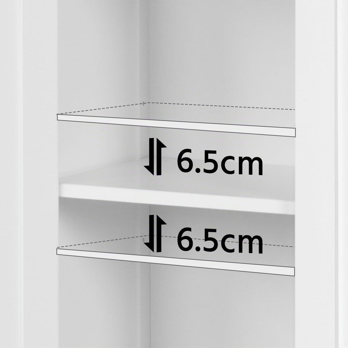 Armoire de salle de bains Yaheetech à 2 portes et étagères réglables - 60 x 30 x 80,5 cm - Blanc