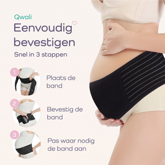 Ceinture abdominale et pelvienne de maternité Qwali pour le post-partum - Vêtements de maternité - Noir