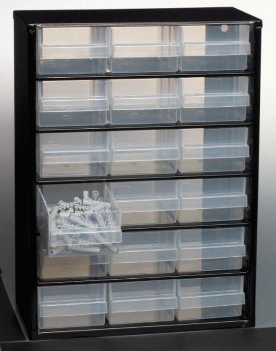 Armoire à tiroirs métallique Raaco - DIY - 18 tiroirs - 150 x 306 x 420 mm