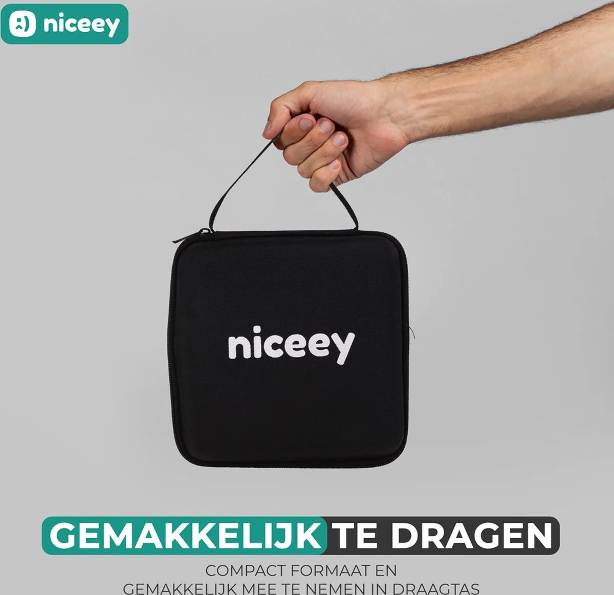 Niceey Massage Gun Mini - Puissant - Sans fil - 5 accessoires - Appareil de massage - Pistolet de massage - Appareil de massage sportif et relaxant - Avec étui - Noir