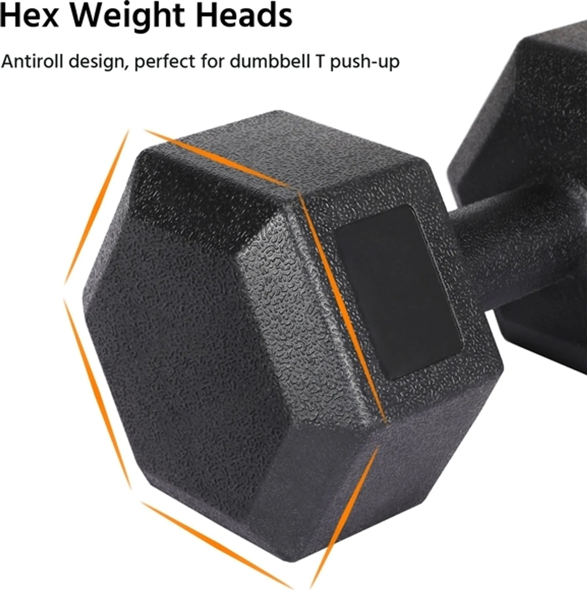 Yaheetech Jeu d'haltères de 2 x 5 kg - Tête hexagonale, conception antiroulis et revêtement en plastique - Pour la musculation et la gym à domicile - Plastique noir et béton - 28.5 x 15 x 13 cm