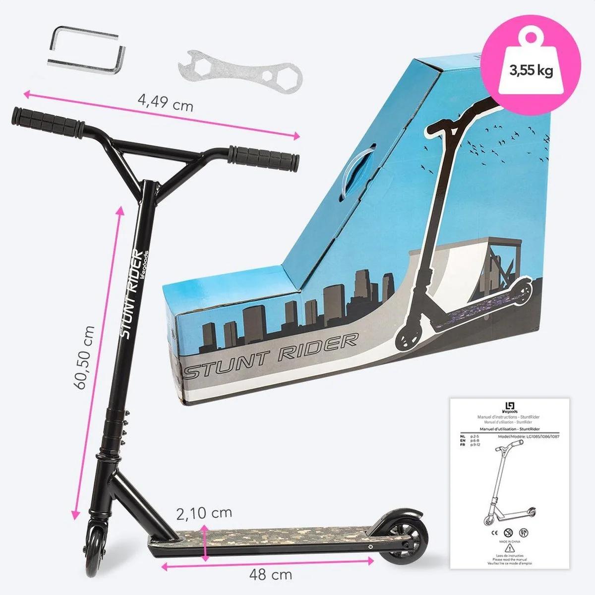Trottinette LifeGoods  - Étape 8ans+ - Roues 100mm - Noir