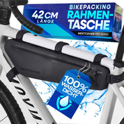 Sac de cadre Nextcover Bikepacking 42 cm - 100 % imperméable AquaShield TPU - sac de tube diagonal pour vélo de gravel, vélo de course et VTT