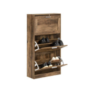 SoBuy FSR137-L-F Meuble à chaussures Meuble à chaussures avec 3 volets Meuble à chaussures étroit