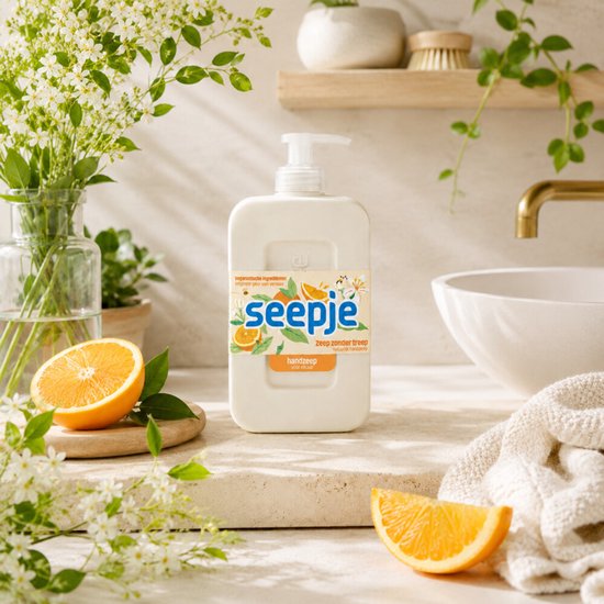 Seepje - Savon pour les mains au parfum d'orange fraîchement pressée - 8 x 300 ml - Lot économique