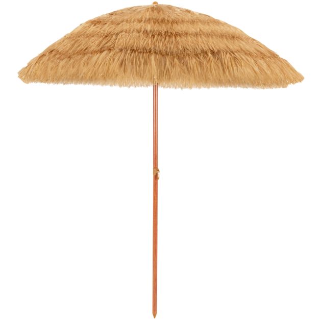 Parasol de plage inclinable Coast 200 cm - Naturel - Portable avec ancre à sable