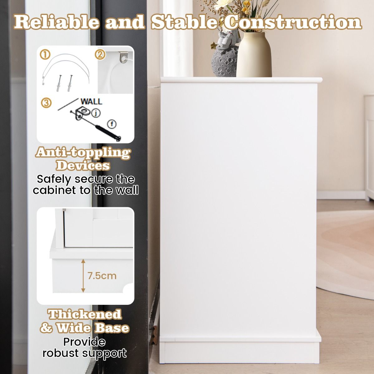 Coast Hidden Cat Cabinet - blanc - 100 x 45 x 80 cm - Meuble pour chat en bois avec rangement et tiroirs