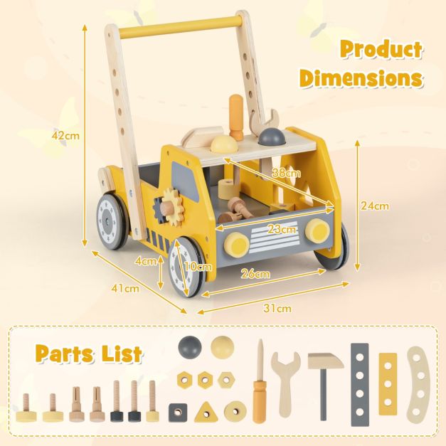 Coast Runner - 2-en-1 - 2 options de vitesse - MDF & hêtre - 41 x 31 x 42 cm - Jaune/Gris