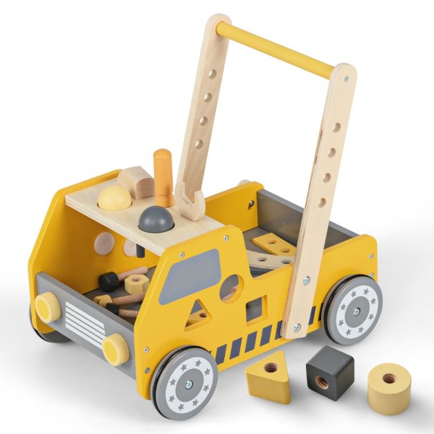 Coast Runner - 2-en-1 - 2 options de vitesse - MDF & hêtre - 41 x 31 x 42 cm - Jaune/Gris
