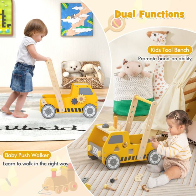 Coast Runner - 2-en-1 - 2 options de vitesse - MDF & hêtre - 41 x 31 x 42 cm - Jaune/Gris