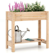 Coast Plateau de jardin surélevé en bois avec support de rangement - Épicéa naturel - 81 x 38 x 77 cm