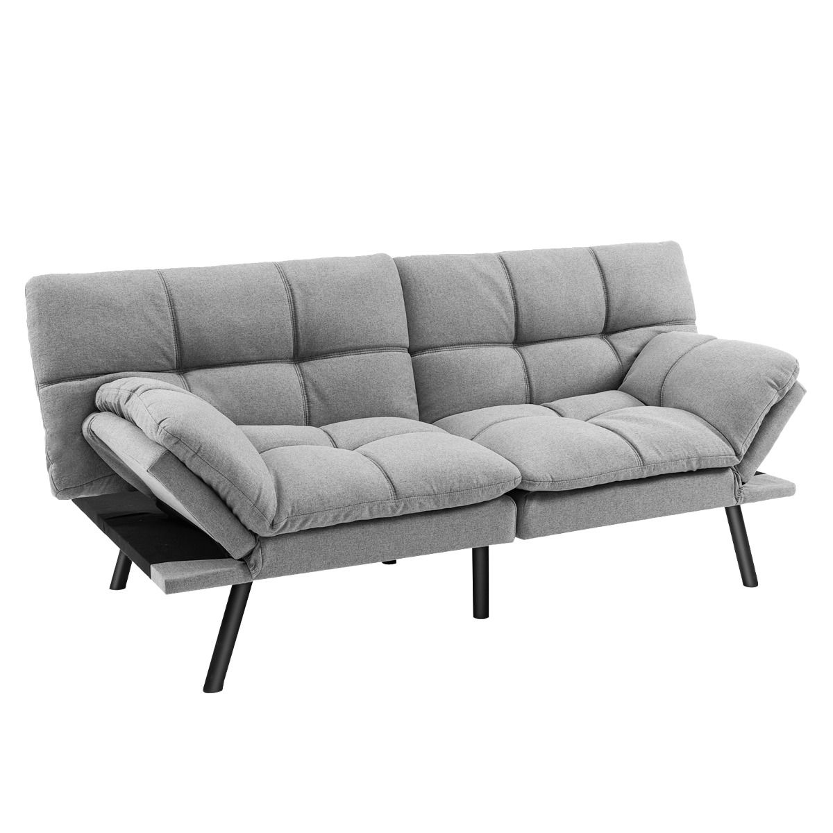 Canapé-lit transformable Coast - Gris - Lin - 87 x 178 x 82 cm - Capacité de charge de 273 kg