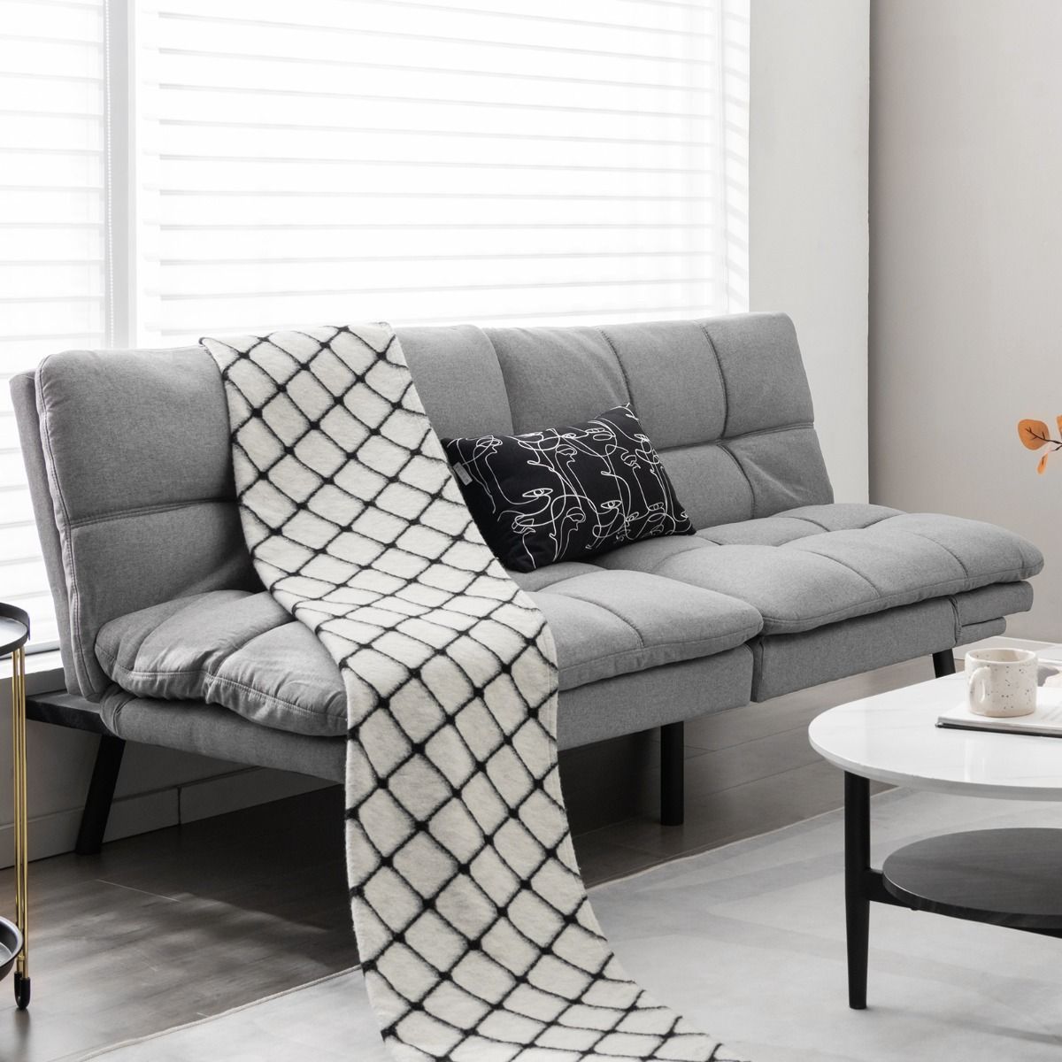 Canapé-lit transformable Coast - Gris - Lin - 87 x 178 x 82 cm - Capacité de charge de 273 kg