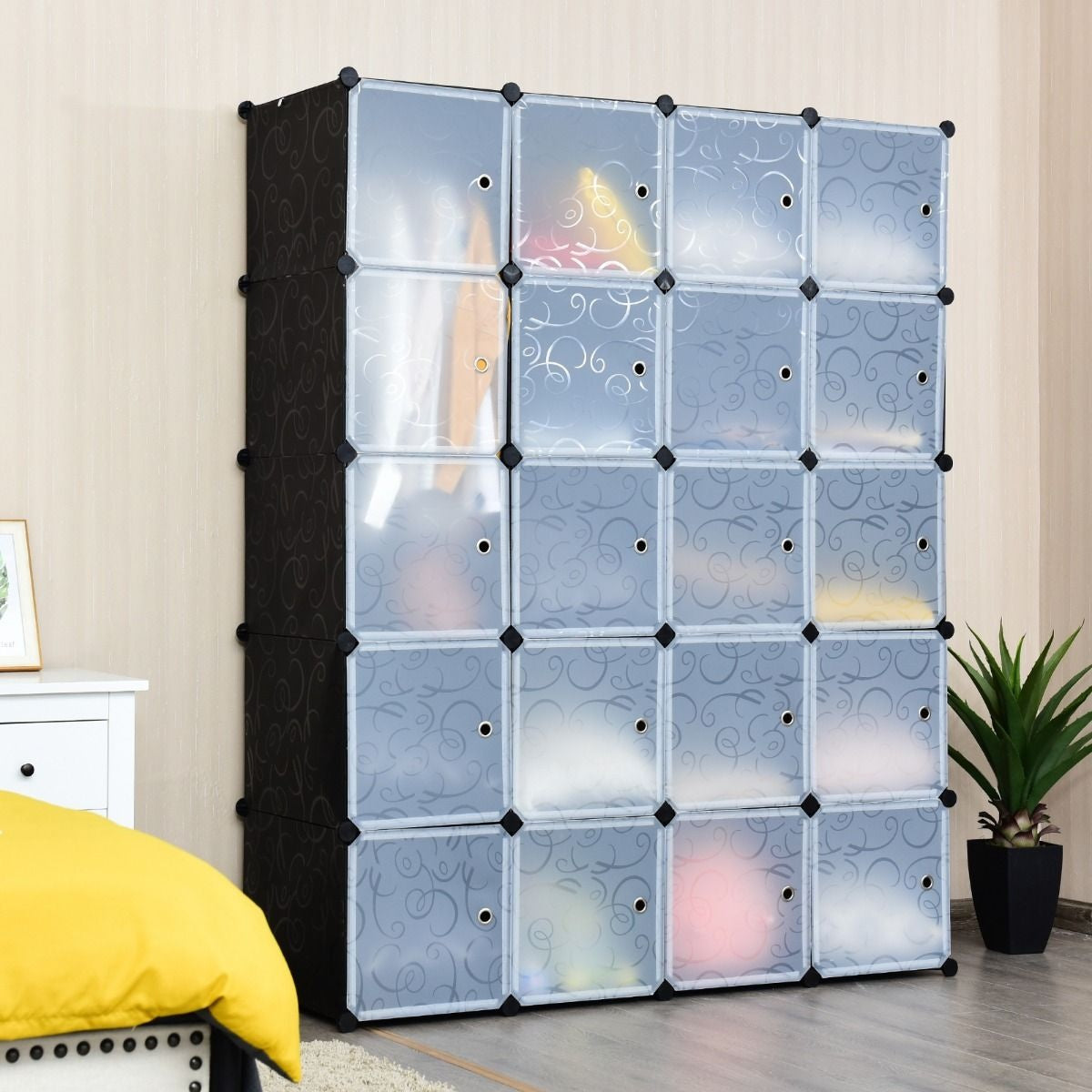 Coast Rack avec 20 compartiments de rangement - réglable - 123 x 31 x 123 cm - noir
