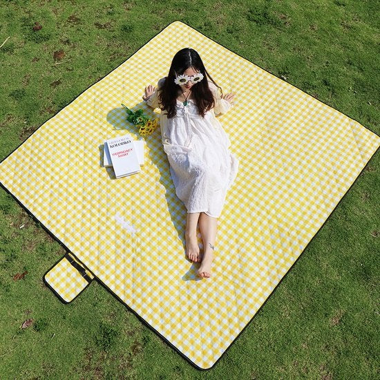 Fuegobird- Couverture de pique-nique-200 x 200 cm- Couverture de plage- Couverture de camping pliable- Imperméable à l'eau- Matelas de pique-nique résistant au sable- Matelas de plage portable pour le jardin- Lavable en machine- Pour le camping- Le jardin