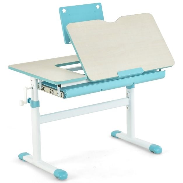 Bureau pour enfants Coast - Réglable en hauteur - Inclinable - 80 cm x 51,5 cm x 51-73 cm - Bleu