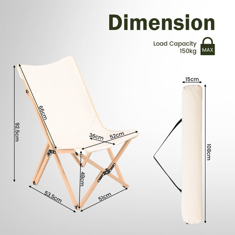 Chaises de camping Coast - Lot de 2 - Beige - 51x72.5x92.5cm