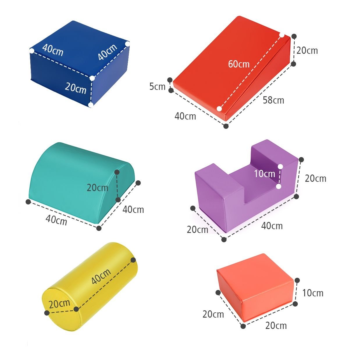 Coast 6-piece Foam Building Blocks Set - Blocs de construction pour enfants - colorés