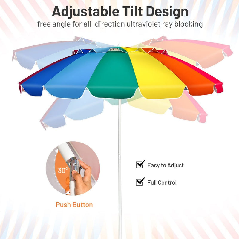 Côte Parapluie de plage Parapluie d'extérieur 245cm