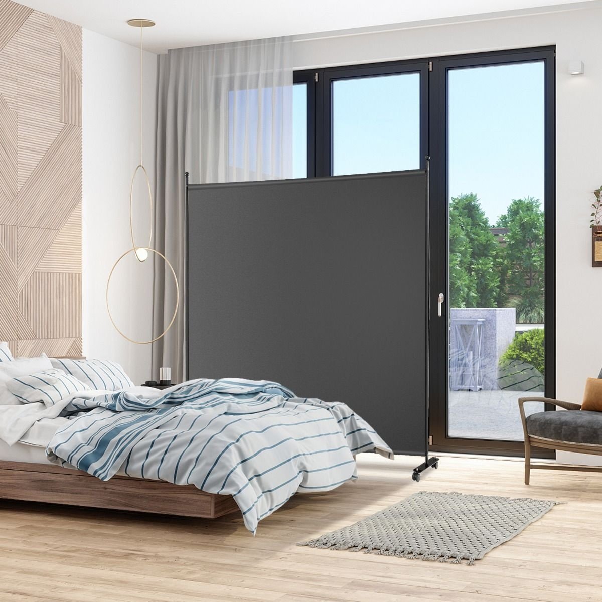 Paravent Coast - Gris - 184x30x184cm