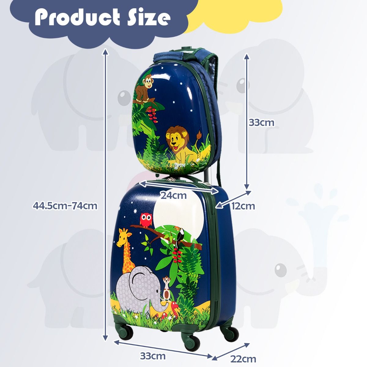 Coast 2-Piece Travel Set for Kids - Rolling Case and Backpack - Blue