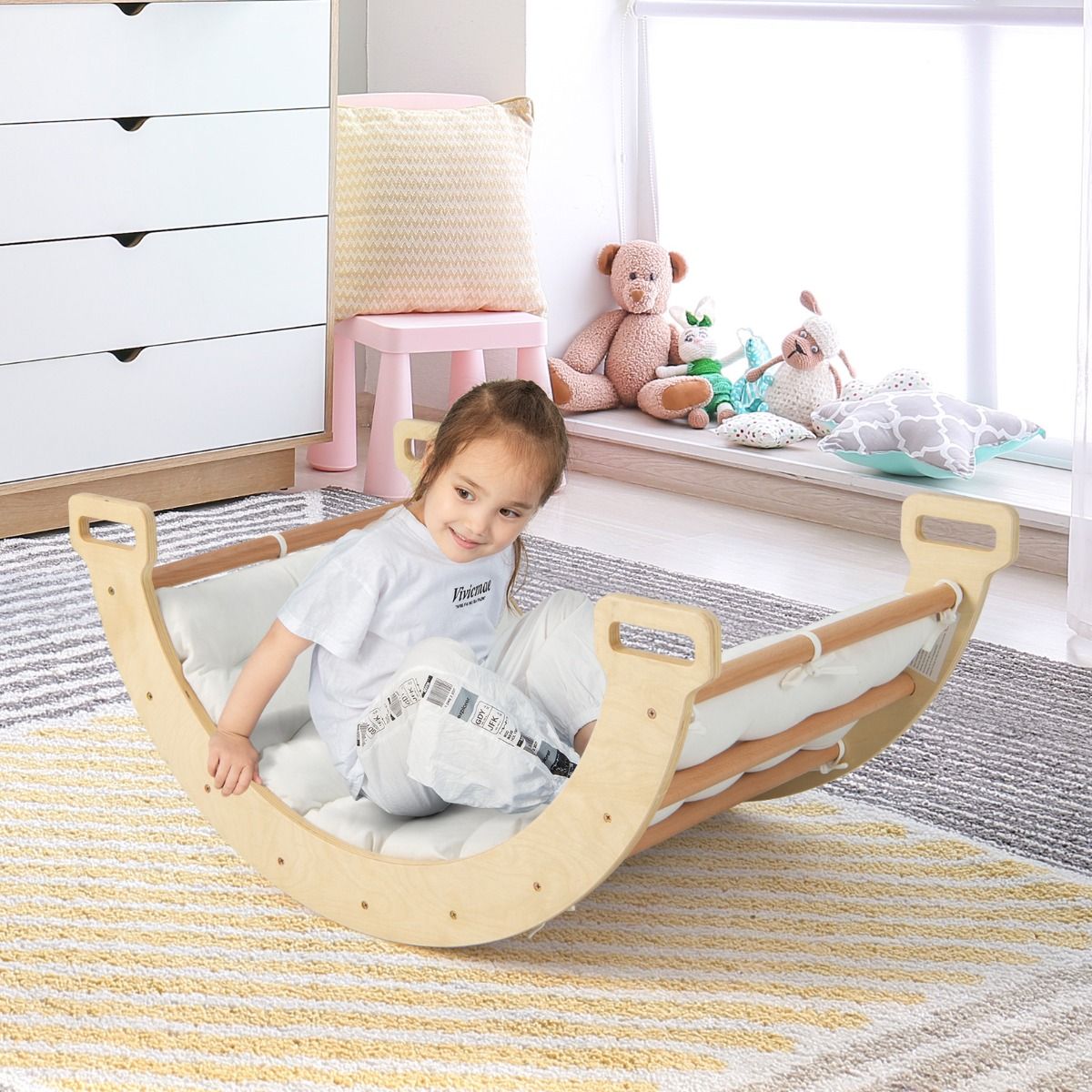 Arc d'escalade Coast avec coussin souple - Bois - 81 x 50 x 38,5 cm - Couleur naturelle