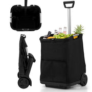 Coast Shopping Trolley Black - Chariot pliable de 50 litres avec 3 compartiments et poignée réglable - 40 x 36 x 58/90 cm