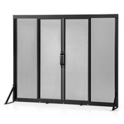 Coast Fire Protection Freestanding Black 96 x 79 cm avec portes coulissantes et cadre de support triangulaire