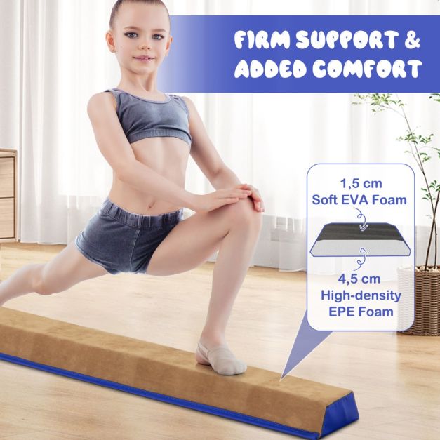 Poutre d'équilibre Coast - Pliable - Mousse EVA & EPE - Max 73Kg - 240 x 15 x 6.5cm - Bleu