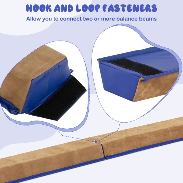 Poutre d'équilibre Coast - Pliable - Mousse EVA & EPE - Max 73Kg - 240 x 15 x 6.5cm - Bleu