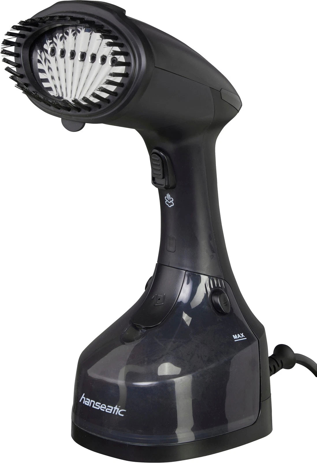 Hanseatic Dampfglätter HHS25022BCU - 1300W - Noir - Cordon de 2,5 m - Défroisseur compact
