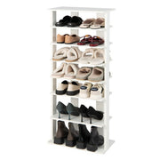 Porte-chaussures élégant à 7 niveaux - double rangée - compact et peu encombrant - 47 x 25,5 x 110 cm - blanc