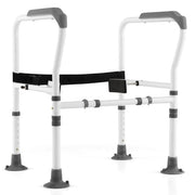 Support de toilette Coast gris/blanc - Barre de toilette réglable et pliable - 62-68 x 49,5 x 65,5-78 cm