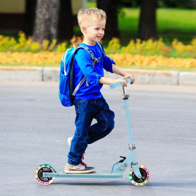 Coast Kids scooter - Système de freinage arrière - Pliable et ajustable - 66 x 33 x 80 cm - Bleu
