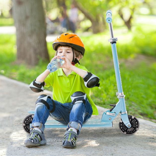 Coast Kids scooter - Système de freinage arrière - Pliable et ajustable - 66 x 33 x 80 cm - Bleu
