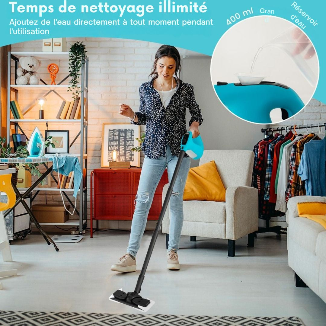 Nettoyeur vapeur Coast - Portable - 1400W - Accessoires inclus - Bleu
