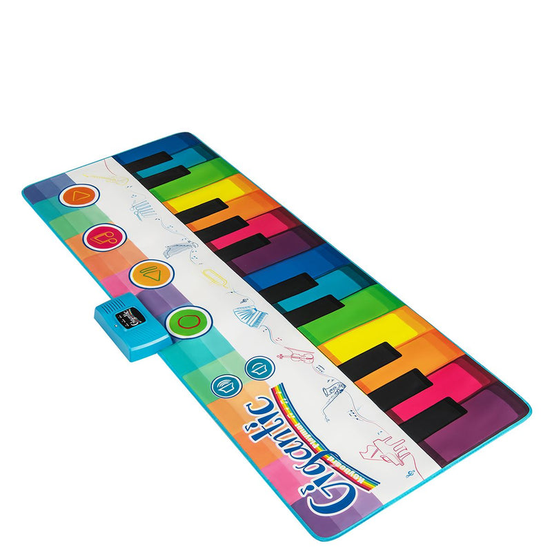 Tapis de danse pour enfants Coast avec 24 touches de piano et 8 sons d'instruments - Tapis de jeu musical 181 x 73 cm - coloré