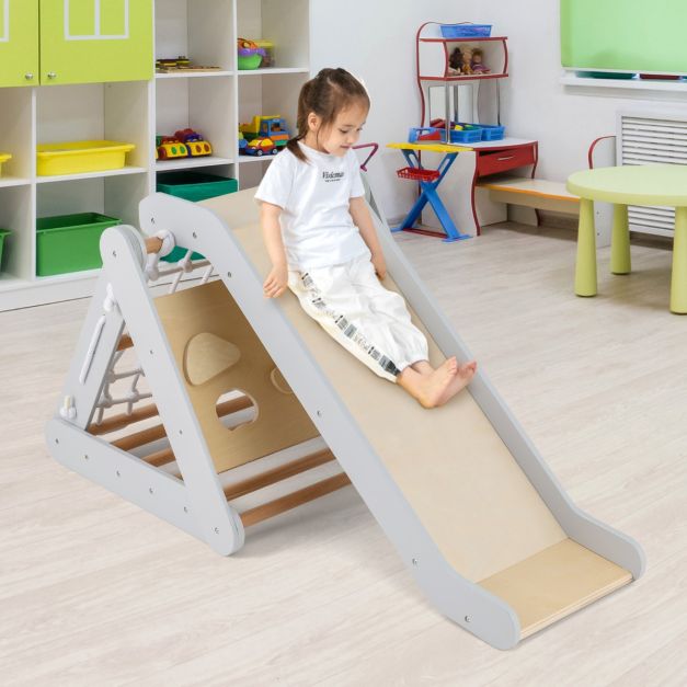 Coast Cadre à grimper pour enfants - Toboggan - 4-en-1 - 63 x 64 x 61 cm - Gris