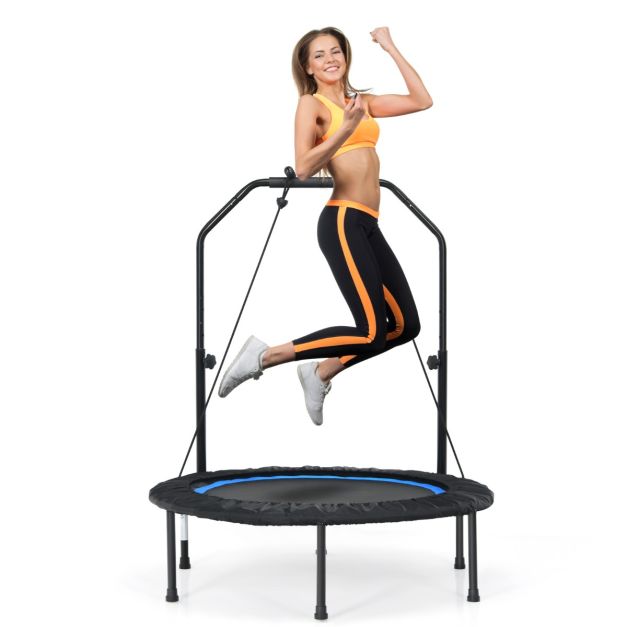Costway Trampoline - pliable et réglable - max 150 kg - Ø101 x 107,5-130,5 cm - Bleu