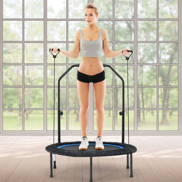 Costway Trampoline - pliable et réglable - max 150 kg - Ø101 x 107,5-130,5 cm - Bleu